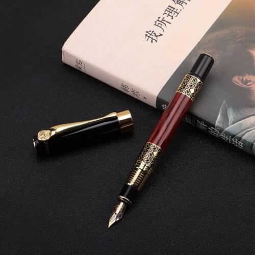 Carving Mahogany Business Office Fountain Pen School Stationery Supplies Ink Nibs For Fountain Pens