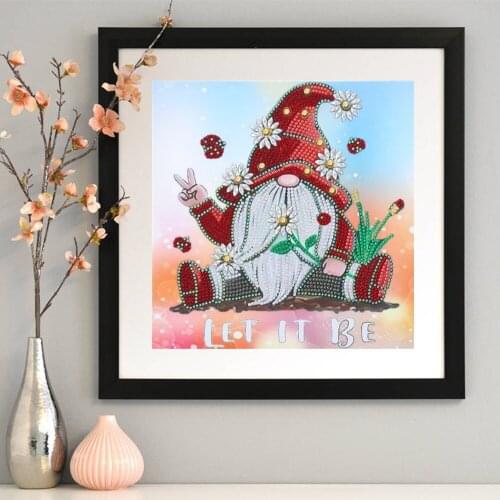 DIY Diamond Painting Christmas Goblin Cartoon Image Partial Round Drill Diamond Painting Decor Gift Hanging Painting 30x30cm