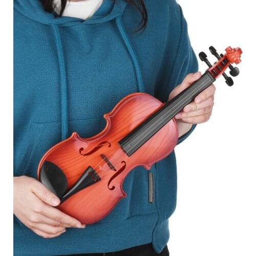 Violin Kids Eduacational Toy Mini Electric Violin with 4 Adjustable Strings Violin Bow Children Musical Intrument Toy