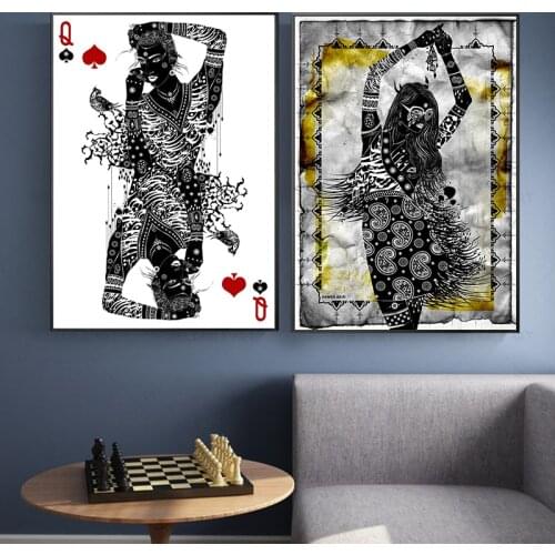 Modern Iranian Fashion Woman Dance in Spring Abstract Pattern Figure Canvas Painting Poker Posters for Living Room Decor Cuadros