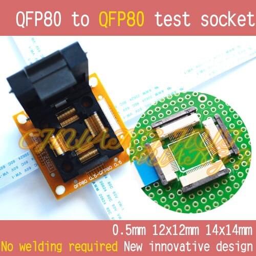QFP80 to QFP80 test socket TQFP80 LQFP80 socket IC51-0804-808 socket Pitch=0.5mm
