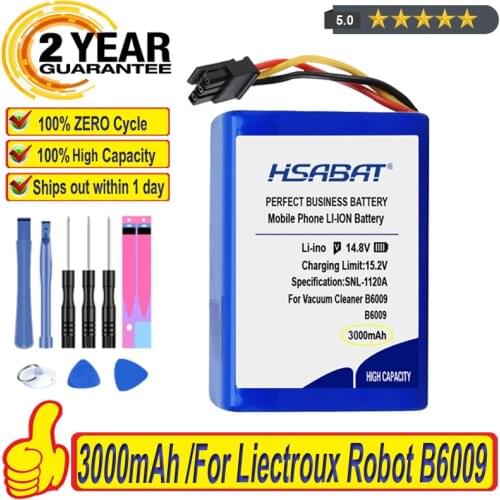 Top Brand 100% New 3000mAh Battery for Liectroux Robot Vacuum Cleaner for Liectroux Robot B6009 Batteries + free tools