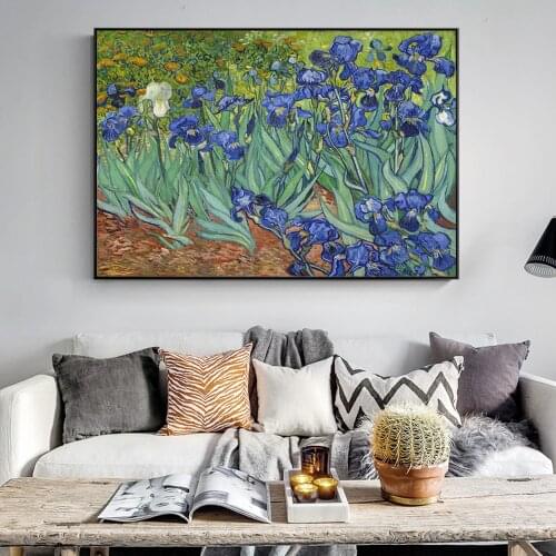 Van Gogh Irises Flowers Canvas Art Prints Impressionist Flowers Wall Art Canvas Paintings Reproductions By Van Gogh Home Decor
