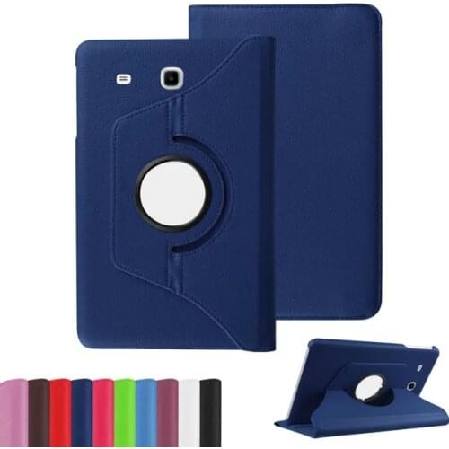 360 Rotating Bracket Flip Stand Leather PU Cover For Samsung Galaxy Tab E 9.6 inch T560 T561 SM-T560 SM-T561 TabE Tablet Case