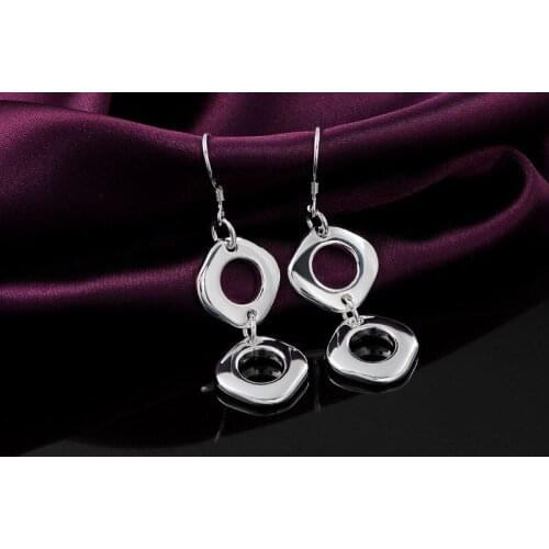 Factory direct High Quality 925 Sterling Silver square Earring for women Fashion luxury party wedding Christmas gifts Jewelry