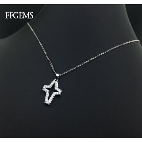 FFGems 100% 925 Silver Pendant Sterling Zircon Necklace Find Jewelry for Women Party Wedding Gifts
