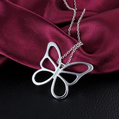 Simple Fashion Butterfly Pendant Necklace Silver 925 Jewelry High Quality Women Necklace Christmas Gifts