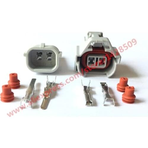 5 Set Nippon Denso 2 Pin Waterproof Male And Female Top Slot Fuel Injector Connector 6189-0060