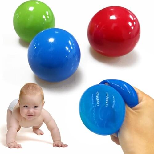 1pc 5 Colors Stick Wall Ball Fluorescent Sticky Squash Decompression Toy Target Target Ball Funny Toy Novelty Stress Relief Gift