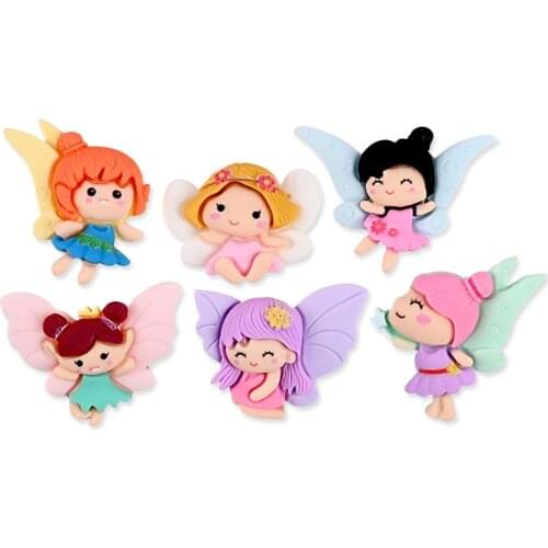 20 Pcs 27 MM Cartoon Princess DIY Crafts Scrapbooking Phone Shell Patch Decor Arts Girls Hair Accessories Resin Plane Ornament