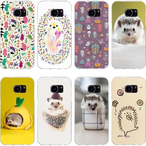 38H Happy Hedgehog Soft TPU Silicone Cover Case for samsung Galaxy s6 s6 s7 edge s8 s9 plus case