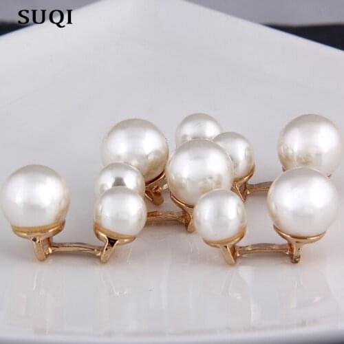 5pcs alloy Round ABS Shape Imitation Pearls White Beads Handmade DIY Bracelet Jewelry clothes skirt shoes hat Accessories Making
