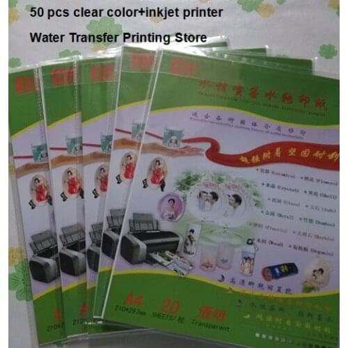 50 pcs/lot) LR-001 Art Paper Water Transfer inkjet clear/transparent base transfer paper