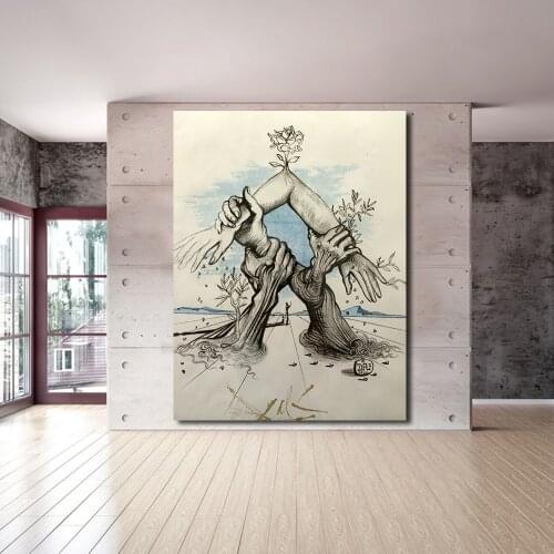 JQHYART Abstract Canvas Art Wall Pictures For Living Room Salvador Dali Painting Home Decor Modern No Frame