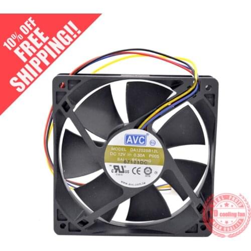 AVC 12 cm genuine 4-pin PWM fan chassis fan DA12025B12L 0.30A ball