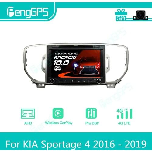 For KIA Sportage 4 2016 - 2019 Android Car Radio Stereo Multimedia DVD Player 2 Din Autoradio GPS Navigation PX6 Unit Screen