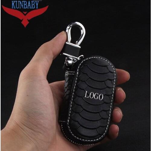 KUNBABY 10pcs/lot Top Cow Leather Car Key Case Cover Key Holder Key Wallet for BMW Audi Benz KIA Jaguar Skoda Toyota Porsche MG
