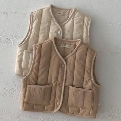 Baby Waistcoats Boys Vest Cotton Baby Winter Clothes Newborn Autumn Baby Cardigan Coat Boys Waistcoat Jacket Toddler Vest Girl