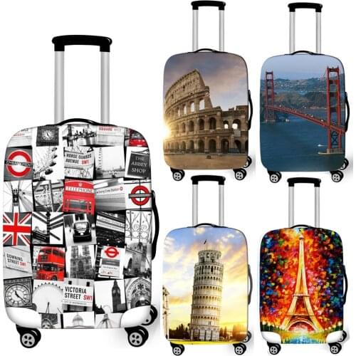 Torre di Pisa / Colosseum luggage cover for travelling elastic suitcase protective covers anti-dust baggage trolley case cover