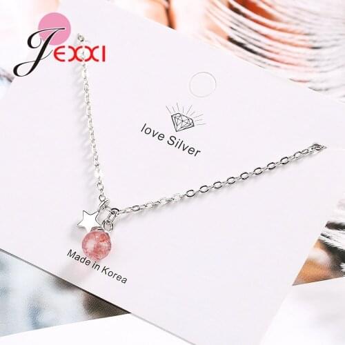 Top Selling Shining Stars Charms Bracelets Pink Crystal Stone 925 Sterling Silver Cubic Zirconia for Lovely Anniversary Jewelry