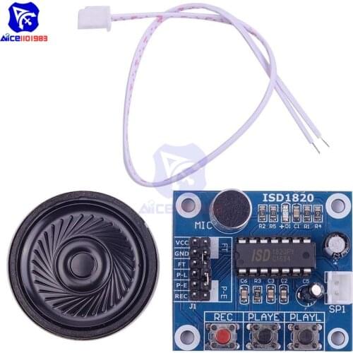Diymore ISD1820 Sound Voice Recording Playback Module Mic Sound Audio Telediphone Board with Loudspeaker Built-in Microphone