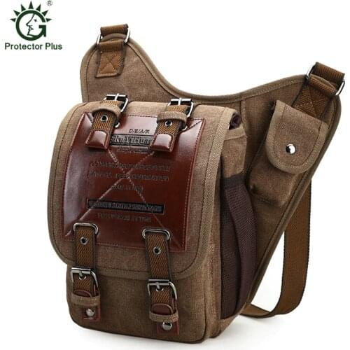 Vintage Canvas Men Crossbody Bag Outdoor Hiking Camping Men Messenger Bags Sport Shcool Men Shoulder Bag MIlitary Tactical Bag