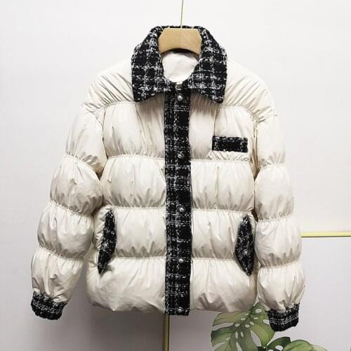 Soft down coats Winter fashion Warm white duck down coat female was thin hit color thick Down Warm Jacket warm Parkas F800
