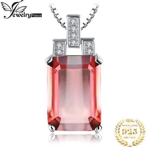 JewelryPalace 6ct Emerald Cut Nano Simulated Zultanite Color Change Diaspore Pendant Necklace 925 Sterling Silver Without Chain