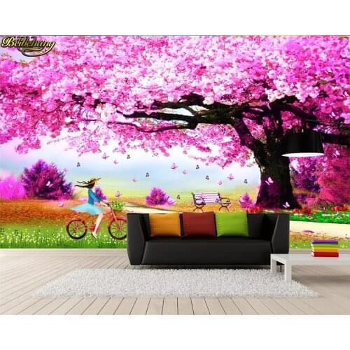 Beibehang Custom photo wallpaper mural romantic warm cherry tree wedding room garden mural TV background wall papel de parede