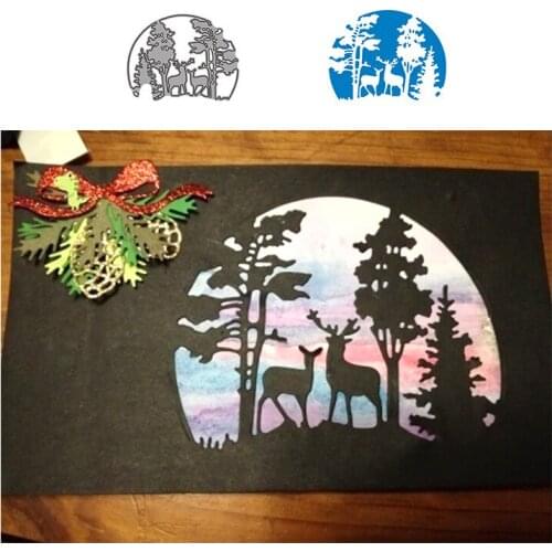 Elk Forest Cutting Dies New Dies Scrapbooking Mold Cut Childrens Handmade Tools DIY Craft Decoration Metal Cutting Dies 2021
