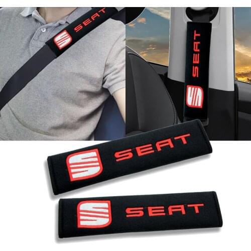 2pcs Car Seat Belt Cover Protector for Seat Leon Ibiza Alhambra Niva Kalina Priora Granta Largus Accessories Automobile Goods