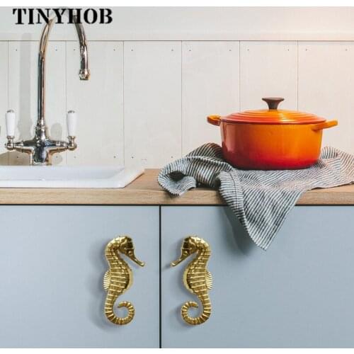 Hippocampus shape Cabinet Knobs Wall Animal Drawer Pulls Vintage Kitchen Door Handles and Knobs Furniture Handle Decoration