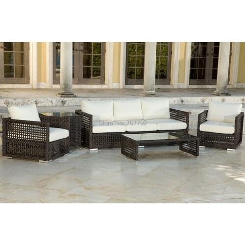 Santiago 5 Piece Resin Wicker Outdoor Rattan Furniture Sofa Set