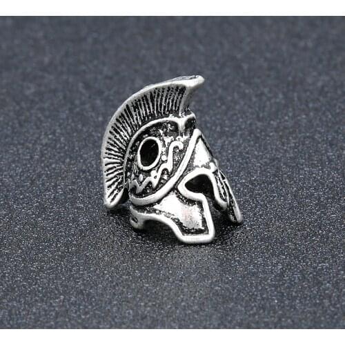 Zinc Alloy Knife Beads Sparta Helmet Paracord Umbrella Rope Bead Outdoor EDC Pendant Gifts