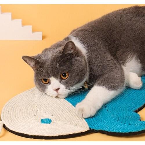 Sisal Cat Scratch Board Anti Cat Scratch Divert Attention Protection Sofa Cat Mat Anti Depression Target Fish Shape Cat Claw Pad