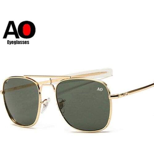 2021 Retro military fashion army to pilot 52mm sunglasses brand American lens optical glass sunglasses lunette de soleil homme