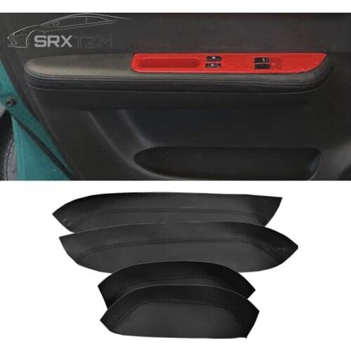 SRXTZM 4PCS/SET Microfiber Front / Rear Door Panels Armrest Leather Cover Protective Trim For Suzuki Swift 2005-2012 5 Colors
