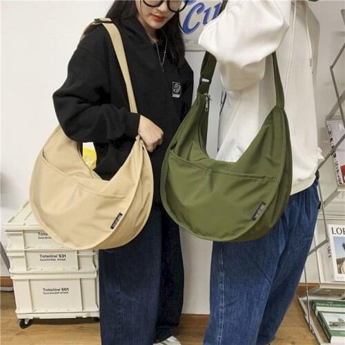 Shoulder Bags Mens Large-capacity Messenger Bag Student Nylon Oxford Cloth Shoulder Bag Boys Simple Casual Dumpling Bag Belt