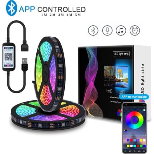 LED Strip Light RGB 5050 SMD USB Flexible LED Strip TV Desktop Screen Backlight Diode Tape Holiday Colored Lights