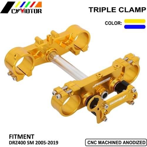 For Suzuki DRZ400 SM DRZ 400SM 400 SM Motorbike Triple Tree Clamp Steering Stem With Bar Mount Front and Rear Locking Method