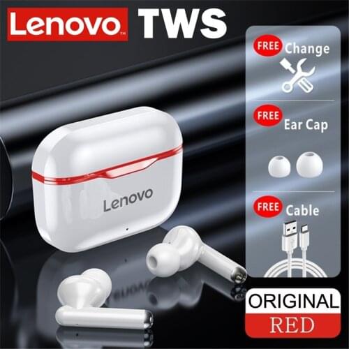 TWS Earphones Lenovo LP1 Bluetooth 5.0 Charging Box Wireless 9D Stereo Sports Waterproof Earbuds Headsets With Microphone Mic