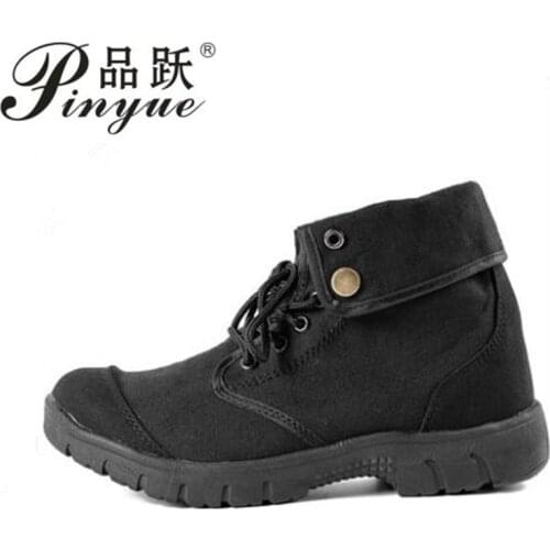 Black Canvas Training Army Shoes Ultralight Non-slip Breathable Combat Military Boots Men Women Outdoor Hiking Hunting High Shoe