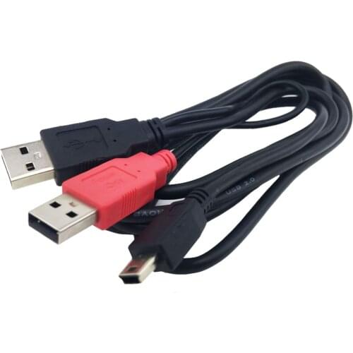 HDmatters USB HDD Drive cable USB 2. 0 dual A Type Male to Mini usb Y splitter cable for 2.5" Mobile Hard Disk,MP3,MP4