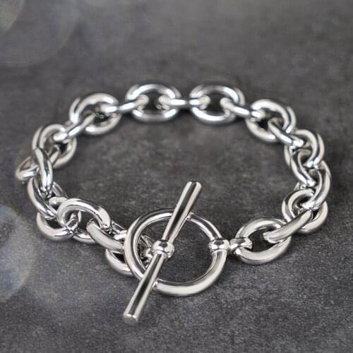 High Quality Y2K ABG bracelet for women and men stainless steel hyperbole OT buckle Link Chain