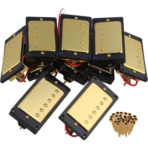 Yibuy 5 x GOLD Guitar Humbucker Neck/Bridge Pickups Set for Electric Guitar