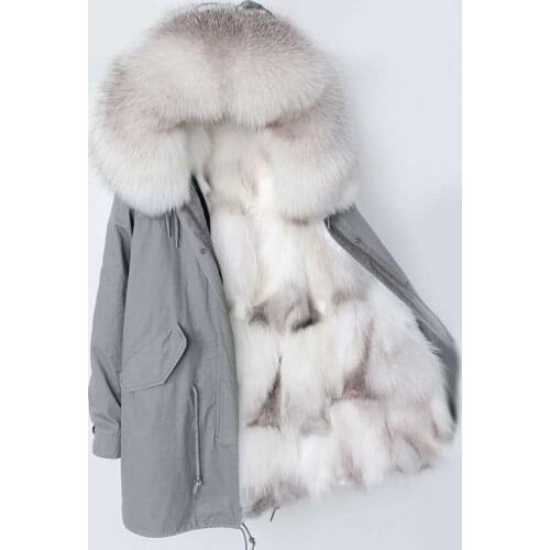 Genuine Leather Fur Jacket 2020 Women Fur Coat You from The Stars Cross Fox Pie Overcomes The Long Style Real Fox Fur Hooded Age