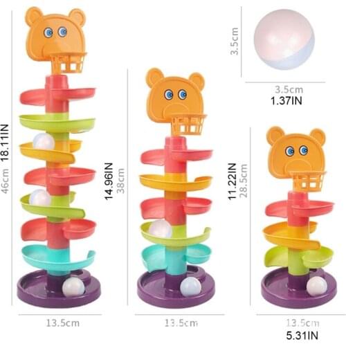 1Set Interactive Plastic Ball Drop Toy Stacking Block Playset Stimulation Blocks Rolling Ball Game Ball Tossing Game D5QA
