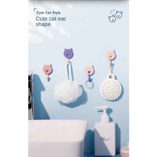 10 / set of cartoon hook, strong glue wall, no mark, no hole, kitchen, bathroom door, back hook, wall hook bathroom organizer