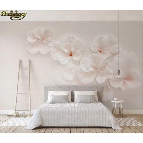 Beibehang Custom 3d wallpaper mural 3d three-dimensional cherry blossom embossed flower minimalist TV background papel de parede
