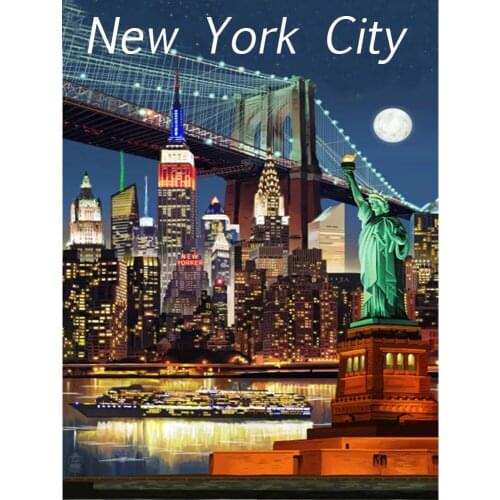 Diamond Full Diamond Painting New York City Water Diamond Embroidery Landscape Cross Embroidered Home Decoration